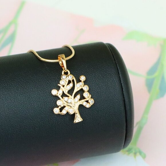 "Tree of Life Rose Gold Pendant with Sparkling Stones, XPPT1217 - Picture 9 of 13